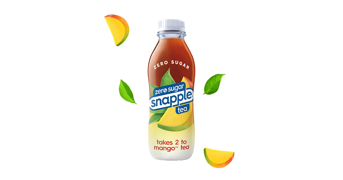 Zero Sugar Takes 2 to Mango® Tea Snapple